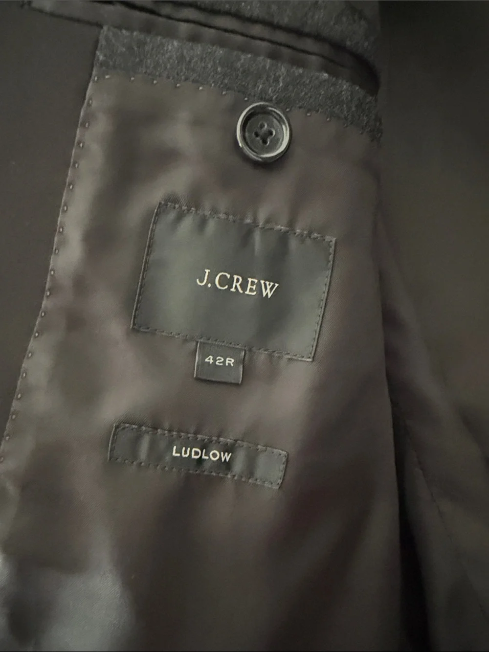 J.Crew Ludlow Tuxedo Suit Gray Wool Vitale Barberis Canonico 42R 34x30 Slim